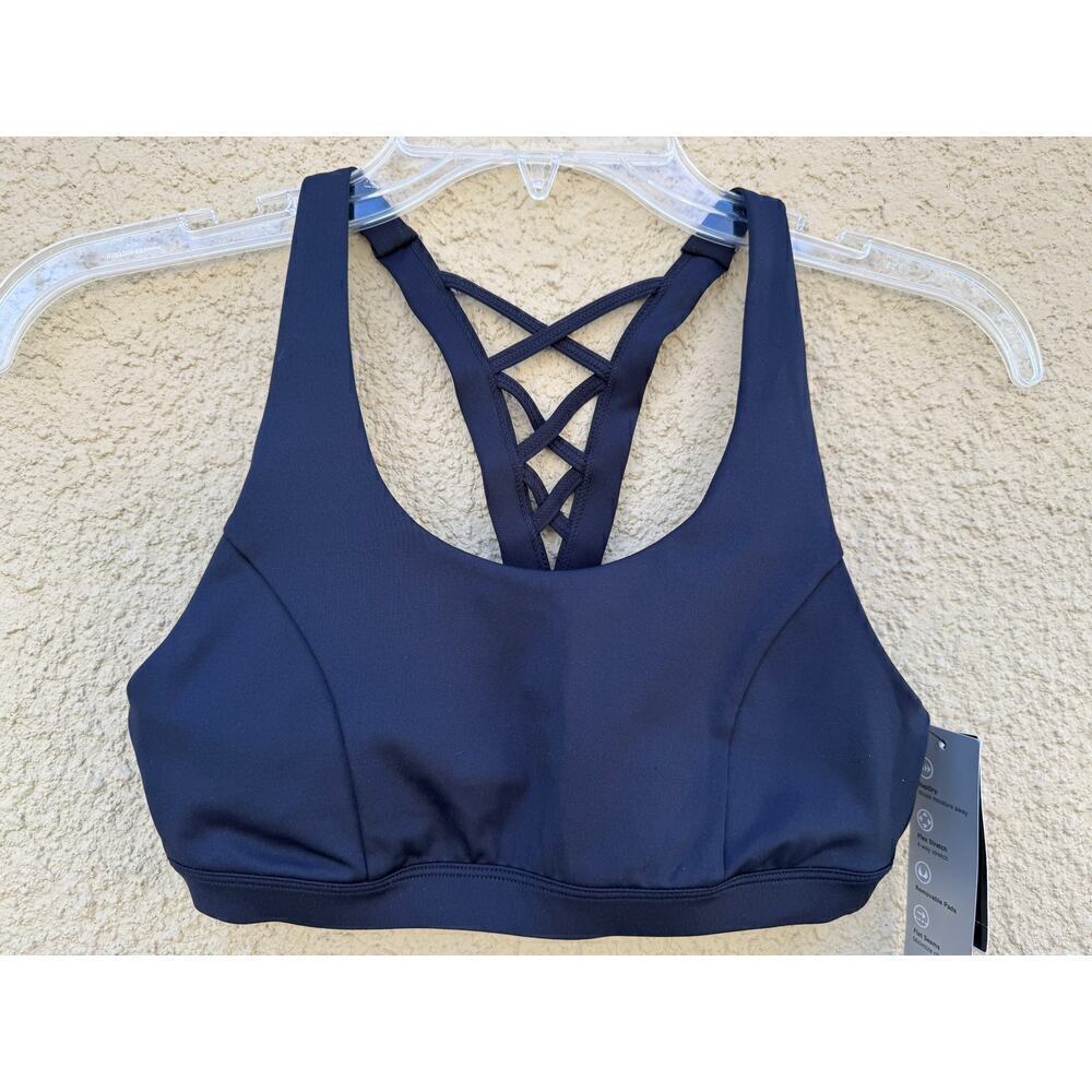 Ideology Black Lace Back Sports Bra XS
